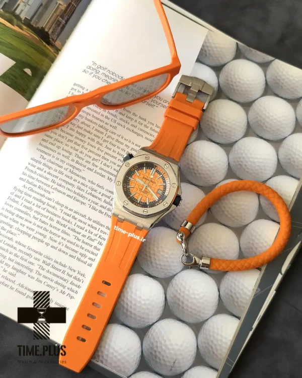 ساعت مچی مردانه ادمارپیگه مدل رویال اوک آفشور نارنجی