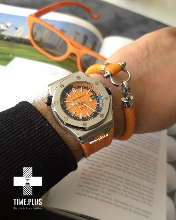 ساعت مچی مردانه ادمارپیگه مدل رویال اوک آفشور نارنجی