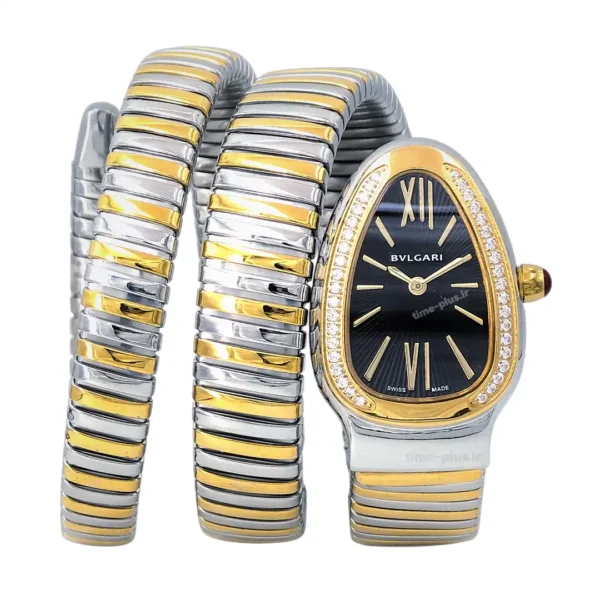 ساعت مچی زنانه بولگاری مدل سرپنتی نقره ای و طلایی