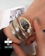 ساعت مچی زنانه بولگاری مدل سرپنتی نقره ای و طلایی