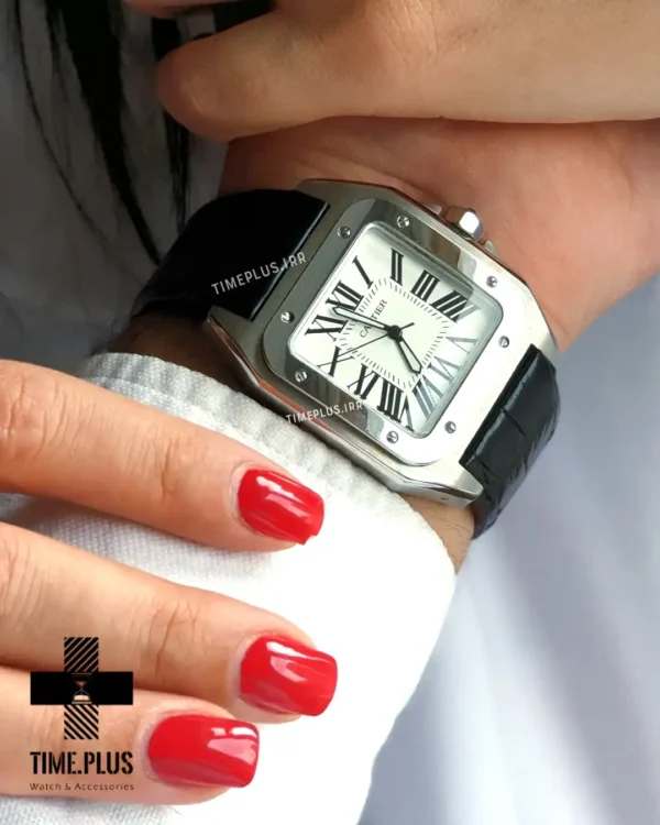 ساعت مچی ست زنانه و مردانه کارتیه مدل سانتز ۱۰۰ سفید