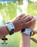 ساعت مچی ست زنانه و مردانه کارتیه مدل سانتز ۱۰۰ سفید