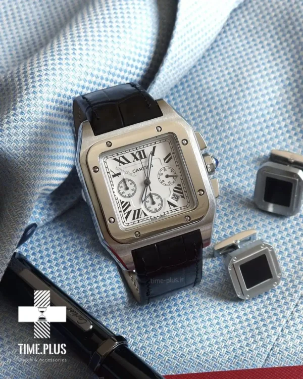 ساعت مچی مردانه کارتیه مدل سانتوس 100 سفید
