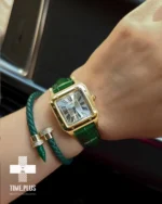 ساعت مچی زنانه کارتیه مدل سانتز دیمون طلایی