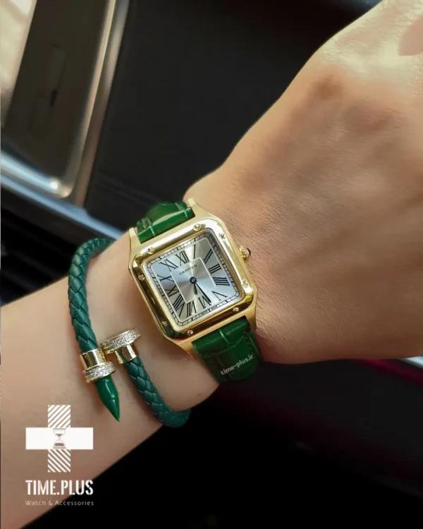 ساعت مچی زنانه کارتیه مدل سانتز دیمون طلایی