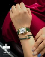 ساعت مچی زنانه کارتیه مدل سانتز دیمون طلایی