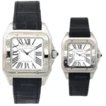 ساعت مچی ست زنانه و مردانه کارتیه مدل سانتز ۱۰۰ سفید