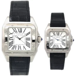 ساعت مچی ست زنانه و مردانه کارتیه مدل سانتز ۱۰۰ سفید