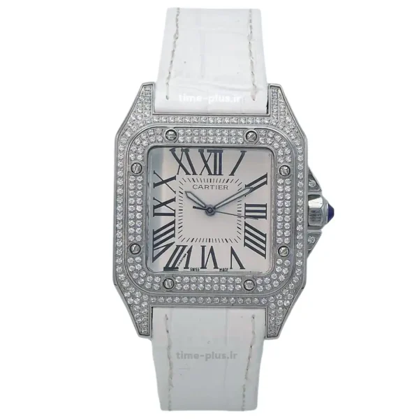ساعت مچی زنانه کارتیه مدل سانتز ۱۰۰ سفید