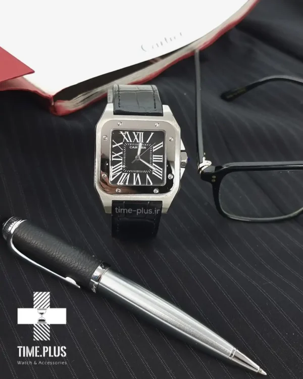 ساعت مچی مردانه کارتیه مدل سانتز ۱۰۰ مشکی