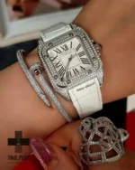 ساعت مچی زنانه کارتیه مدل سانتز ۱۰۰ سفید