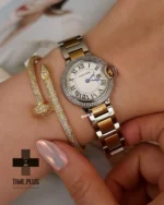 ساعت مچی زنانه کارتیه مدل بالن بلو نقره ای طلایی