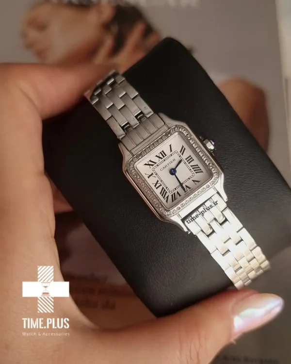 ساعت مچی زنانه کارتیه مدل panthere نقره ای