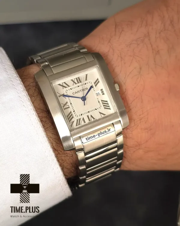 ساعت مچی مردانه کارتیه مدل تانک سفید