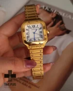 ساعت مچی زنانه کارتیه مدل د سانتوس طلایی