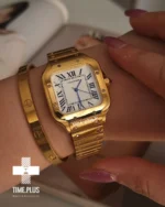 ساعت مچی زنانه کارتیه مدل د سانتوس طلایی