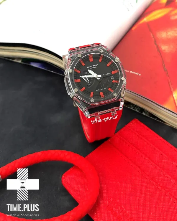 ساعت مچی مردانه کاسیو مدل GA-2100Ap مشکی عدد قرمز