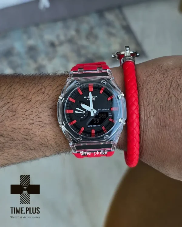 ساعت مچی مردانه کاسیو مدل GA-2100Ap مشکی عدد قرمز