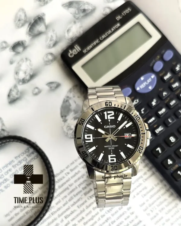 ساعت مچی مردانه کاسیو مدل MTP-VD01D-1BVDUF مشکی / دودی تیره