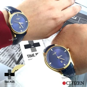 ساعت مچی ست زنانه و مردانه سیتی زن سرمه‌ای