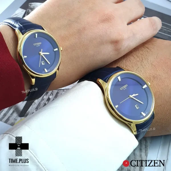 ساعت مچی ست زنانه و مردانه سیتی زن سرمه‌ای