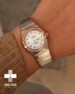 ساعت مچی زنانه امگا نقره ای و رزگلد