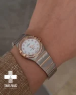 ساعت مچی زنانه امگا نقره ای و رزگلد