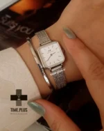 ساعت مچی زنانه دنیل ولینگتون مدل Quadro Pressed نقره ای