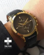 ساعت مچی مردانه الگانس مشکی با هاله طلایی