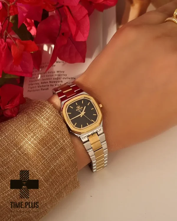 ساعت مچی زنانه الگانس نقره ای طلایی