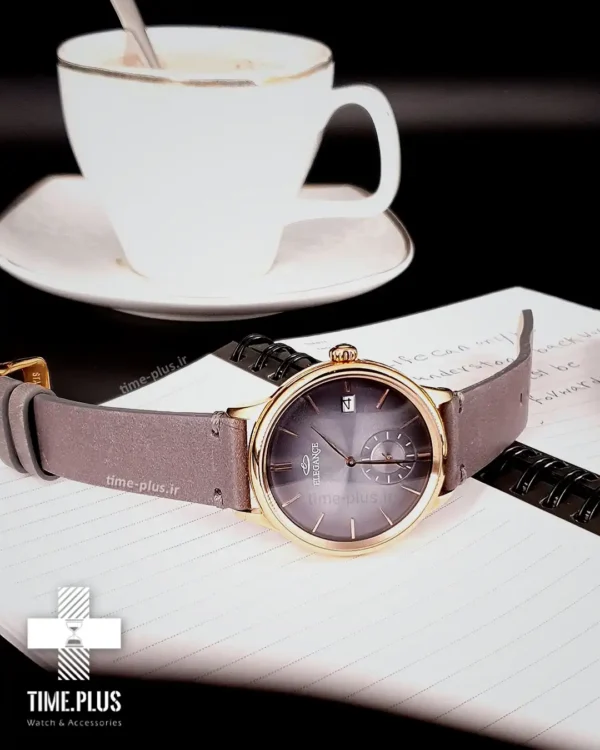 ساعت مچی مردانه الگانس طوسی رزگلد