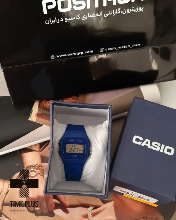 ساعت مچی زنانه کاسیو مدل F-91WB-2A1DF آبی