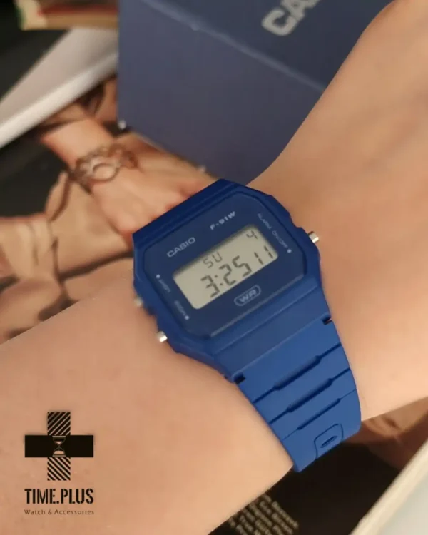 ساعت مچی زنانه کاسیو مدل F-91WB-2A1DF آبی