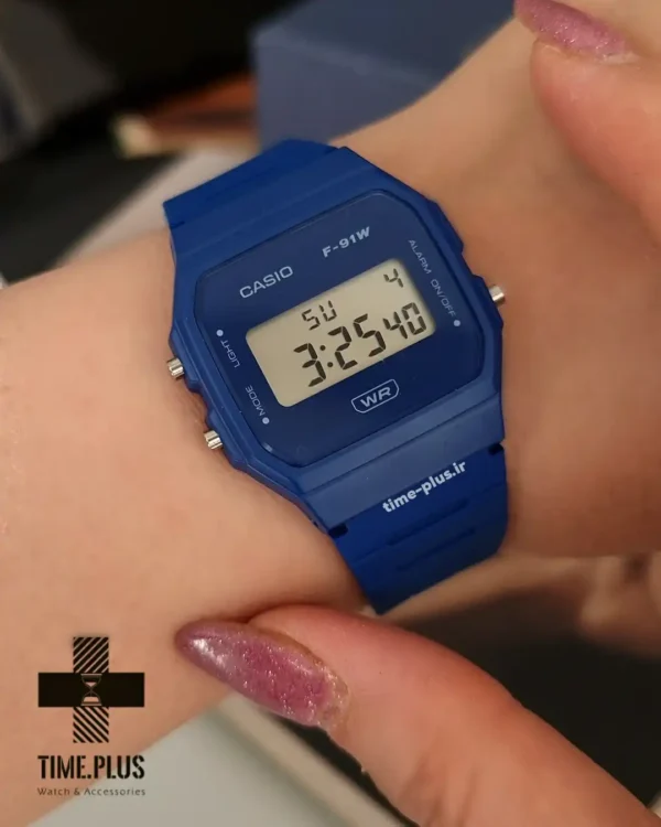ساعت مچی زنانه کاسیو مدل F-91WB-2A1DF آبی