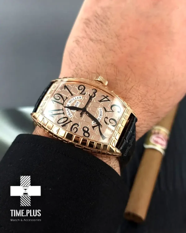 ساعت مچی مردانه فرانک مولر مدل Gold Croco رزگلد