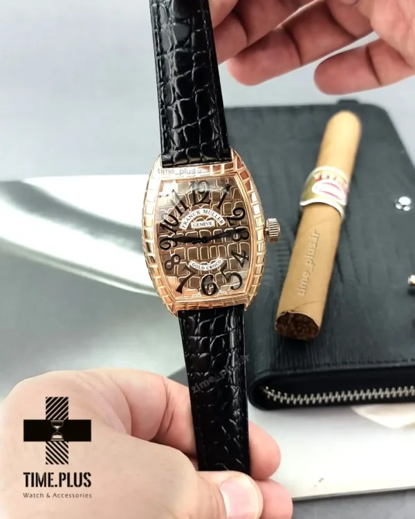 ساعت مچی مردانه فرانک مولر مدل Gold Croco رزگلد