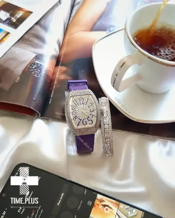 ساعت مچی زنانه فرانک مولر نقره ای