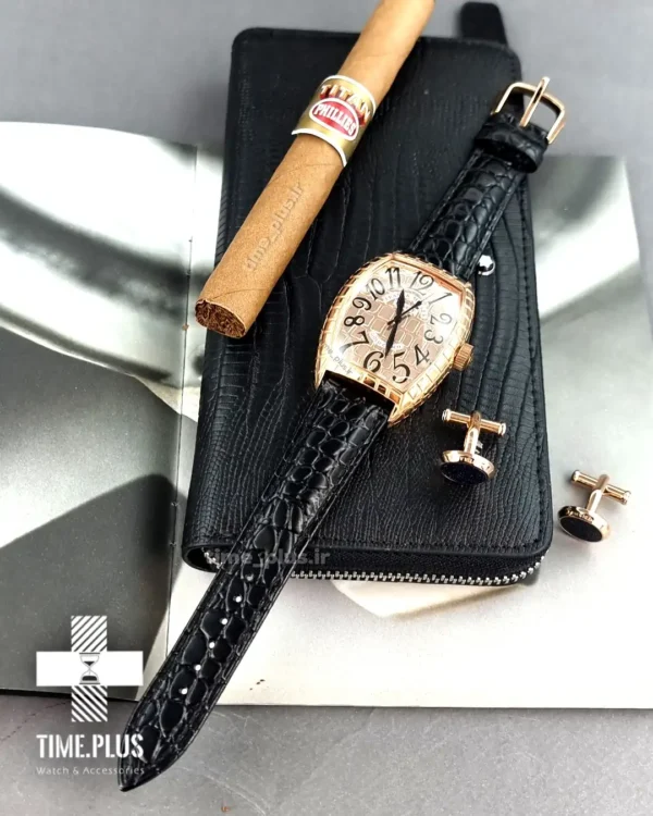 ساعت مچی مردانه فرانک مولر مدل Gold Croco رزگلد