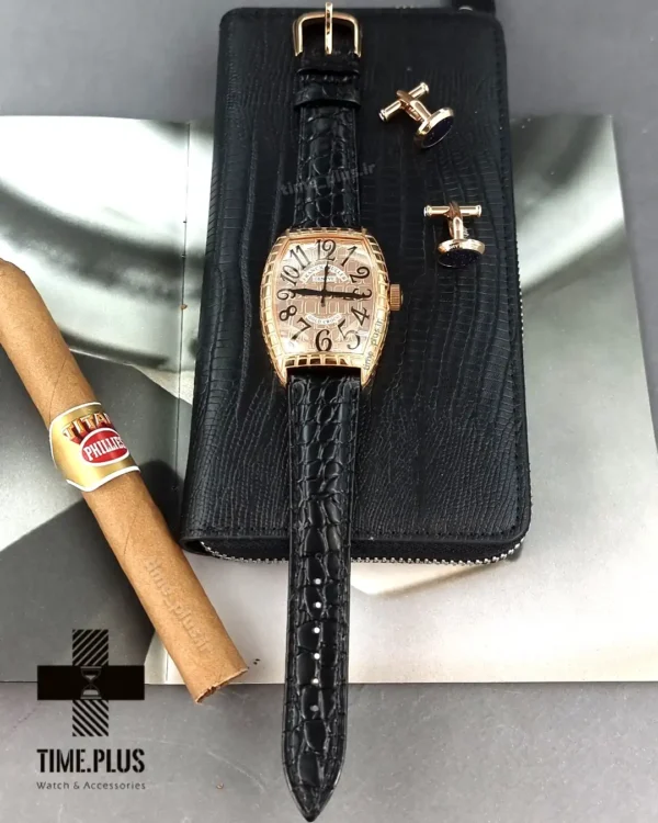 ساعت مچی مردانه فرانک مولر مدل Gold Croco رزگلد