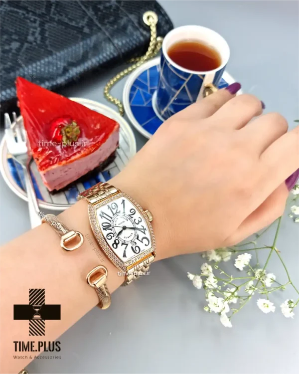 ساعت مچی زنانه فرانک مولر مدل Curvex رزگلد