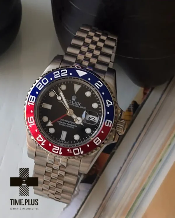 ساعت مچی مردانه رولکس مدل GMT Master 2 Pepsi مشکی