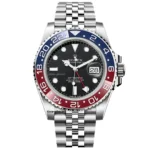 ساعت مچی زنانه رولکس مدل GMT Master 2 Pepsi نقره ای