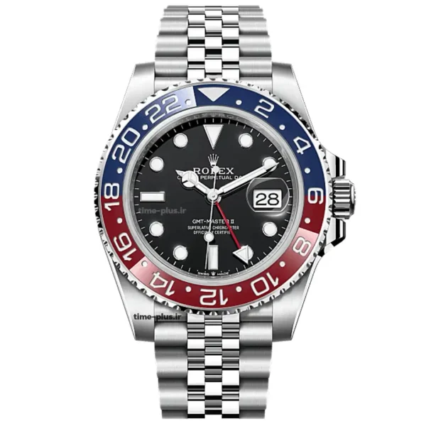 ساعت مچی زنانه رولکس مدل GMT Master 2 Pepsi نقره ای