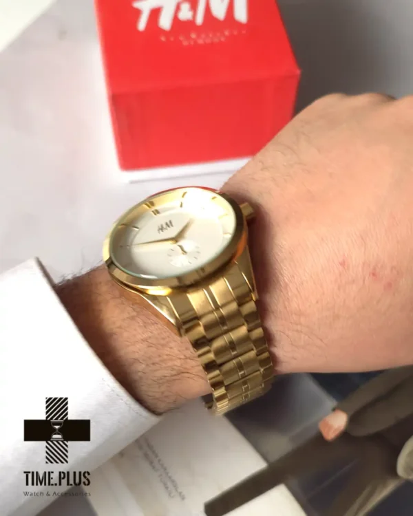 ساعت مچی زنانه اچ اند ام مدل زیر ثانیه طلایی