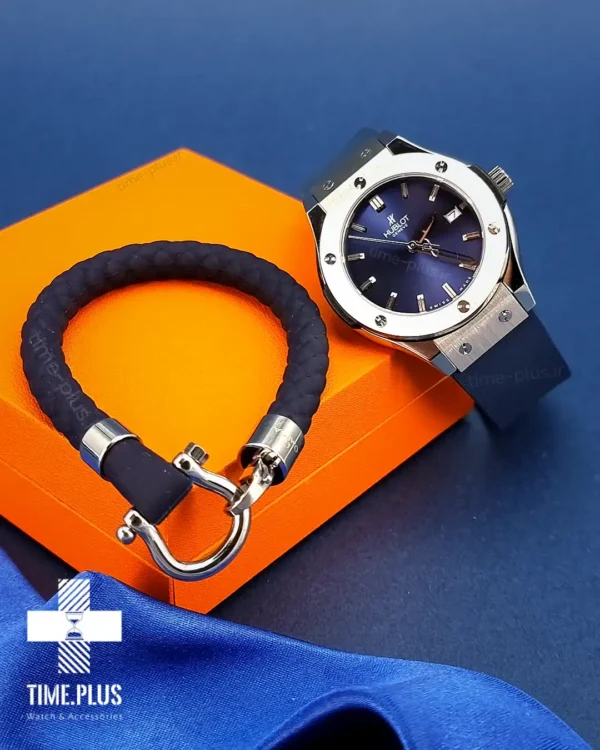 ساعت مچی زنانه هوبلو مدل کلاسیک فیوژن سرمه ای