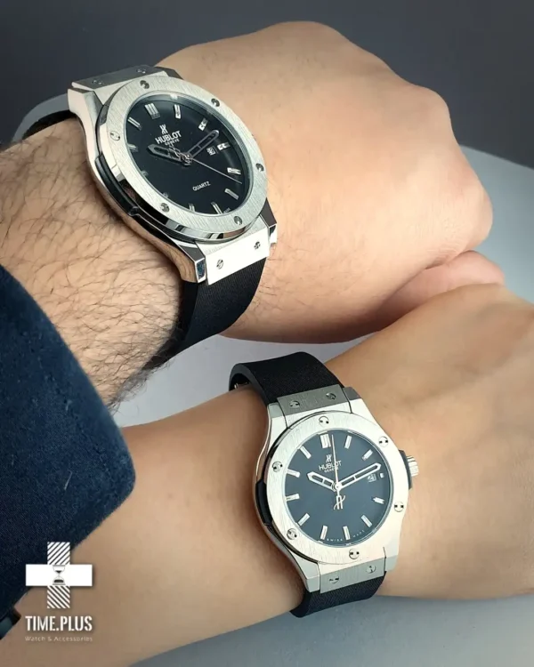 ساعت مچی ست زنانه و مردانه هوبلو مشکی