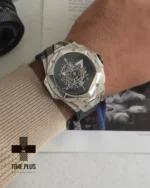 ساعت مچی مردانه هوبلو مدل sang bleu cornogrph نقره ای مشکی