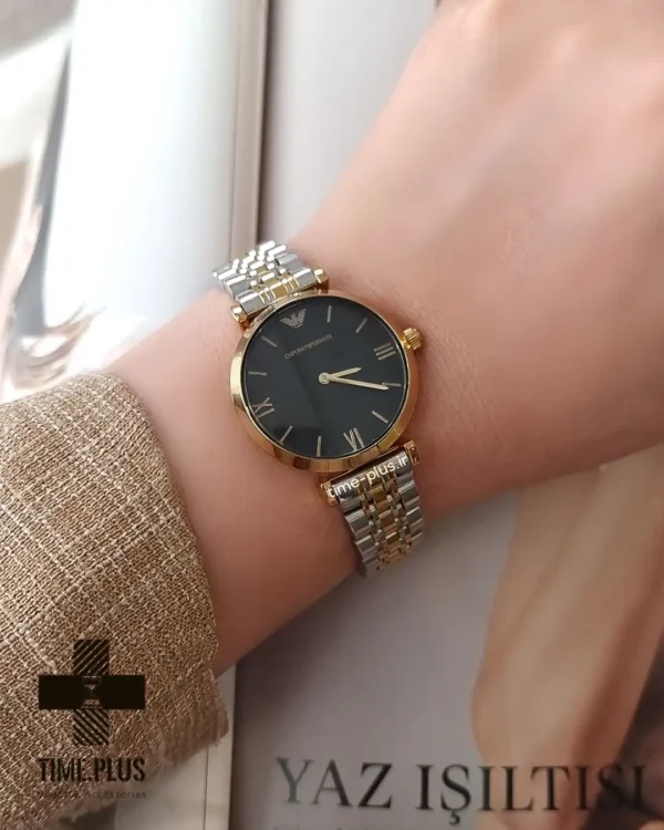 ساعت مچی زنانه امپریو آرمانی نقره ای طلایی