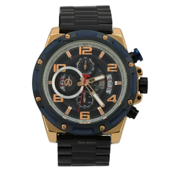 ساعت مچی مردانه T5 مدل 3706G مشکی عدد رزگلد