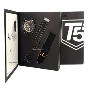 ساعت مچی مردانه T5 مدل 3706G مشکی عدد رزگلد